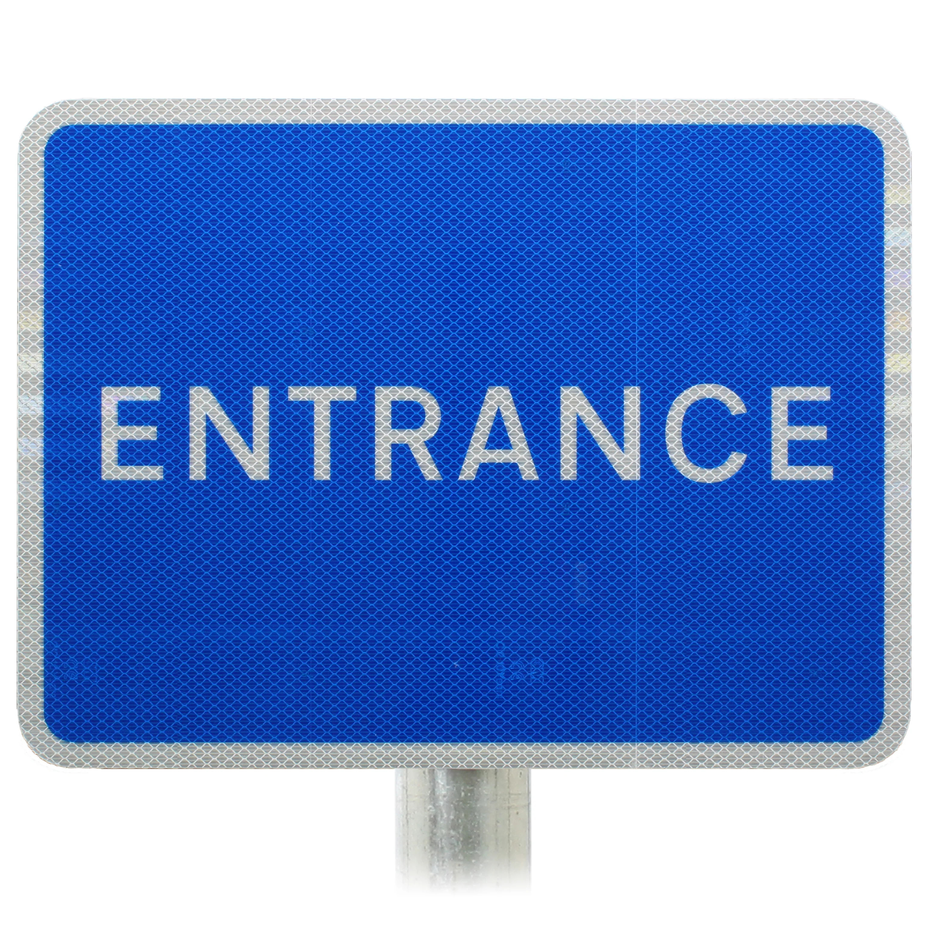Blue Entrance Sign Post Mounted Various Sizes R2/RA2 - Image 3