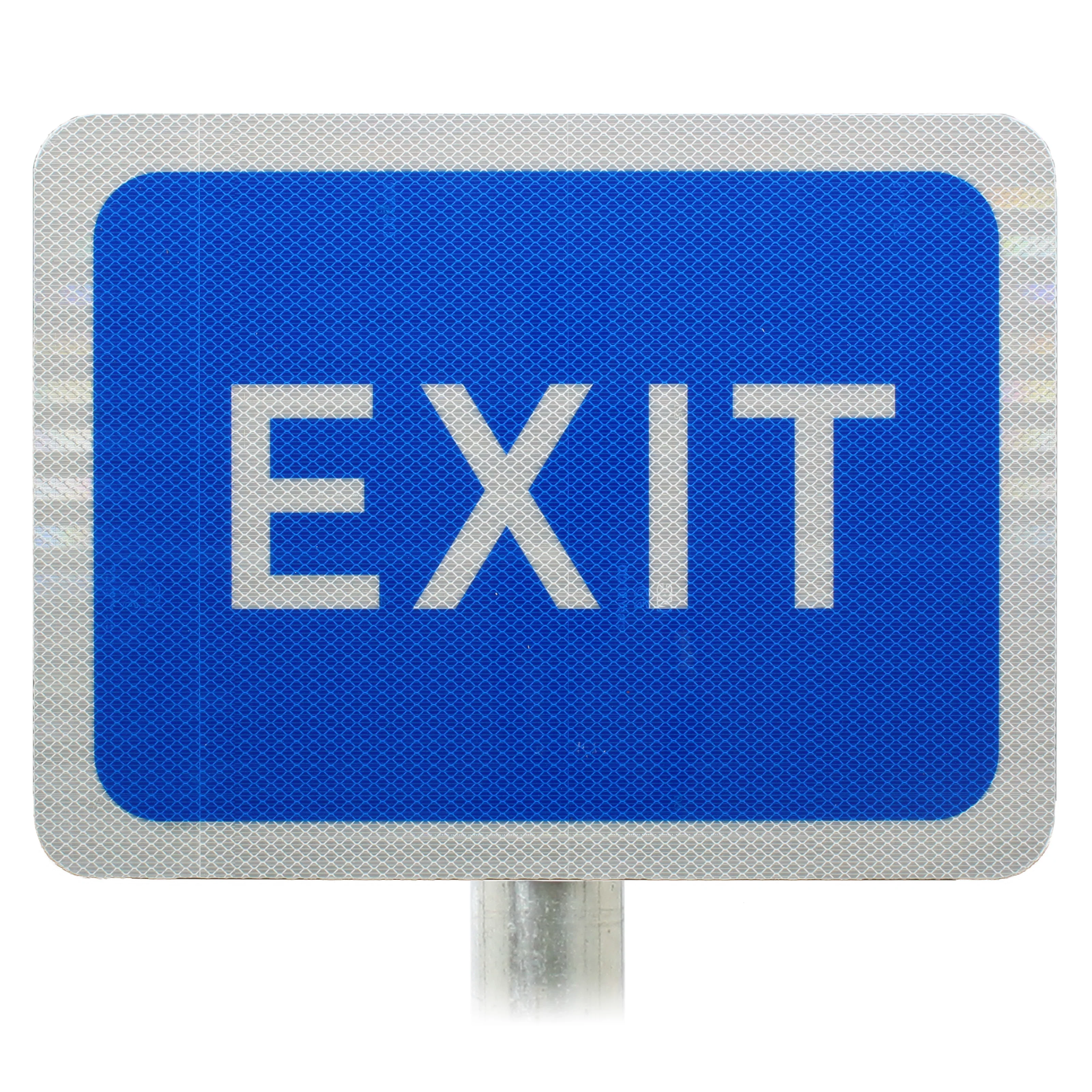 Blue Car Park Exit Sign (Without Arrow) Post Mounted R2/RA2 - Image 3