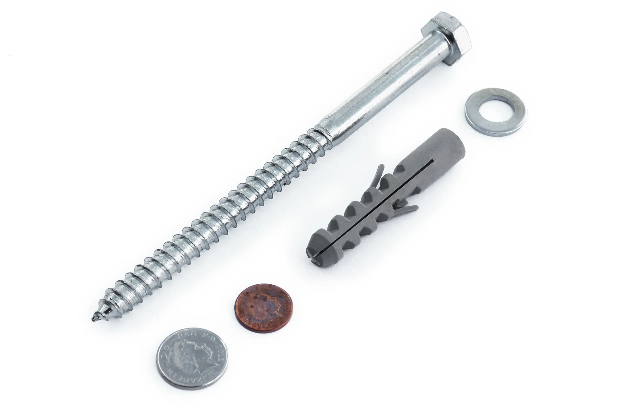 12mm x 180mm Mild Steel Hex Head Coach Screw with Washer and Plug - Image 6