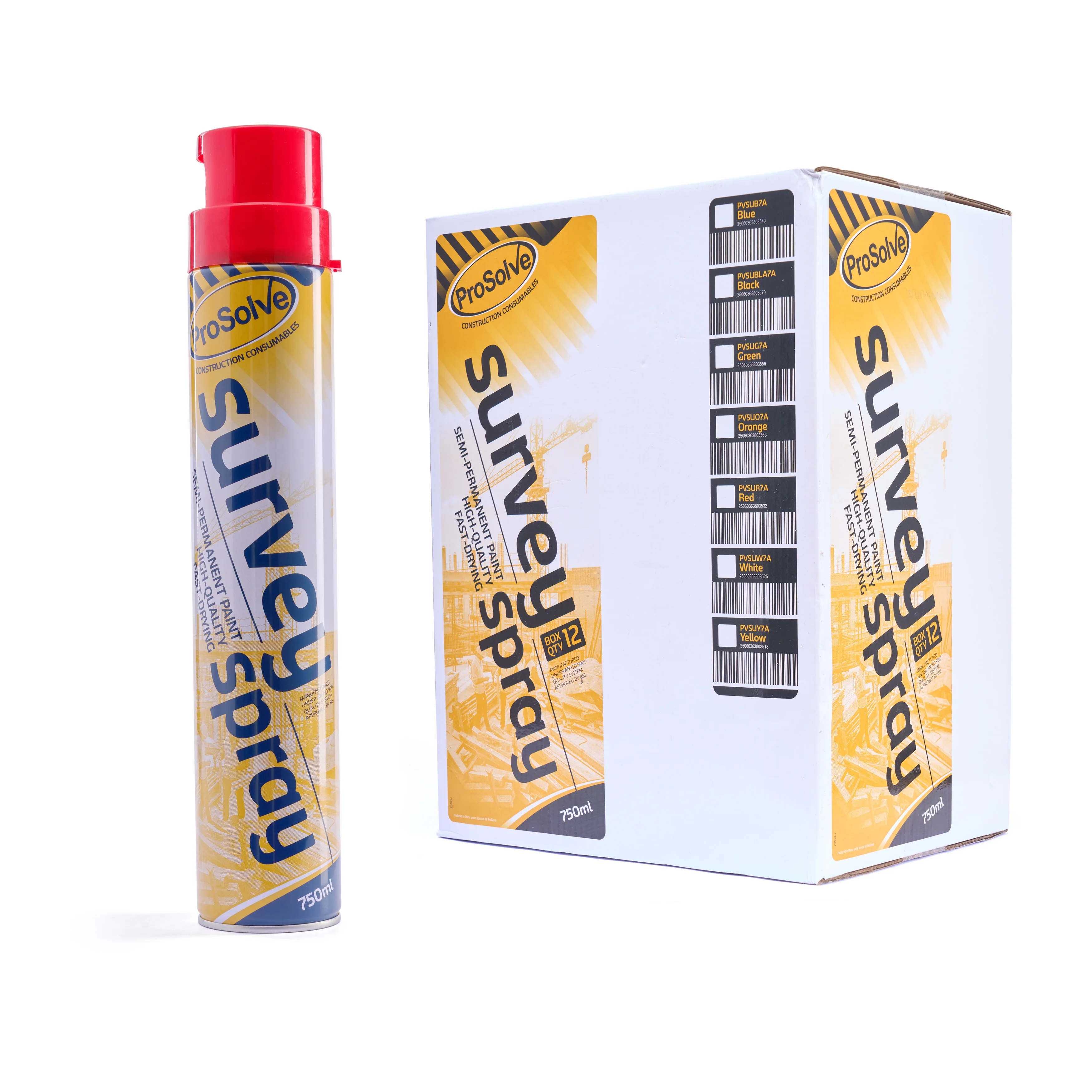 ProSolve Red Survey Paint Invertible Aerosol Spray (Acrylic) 750ml - Image 3