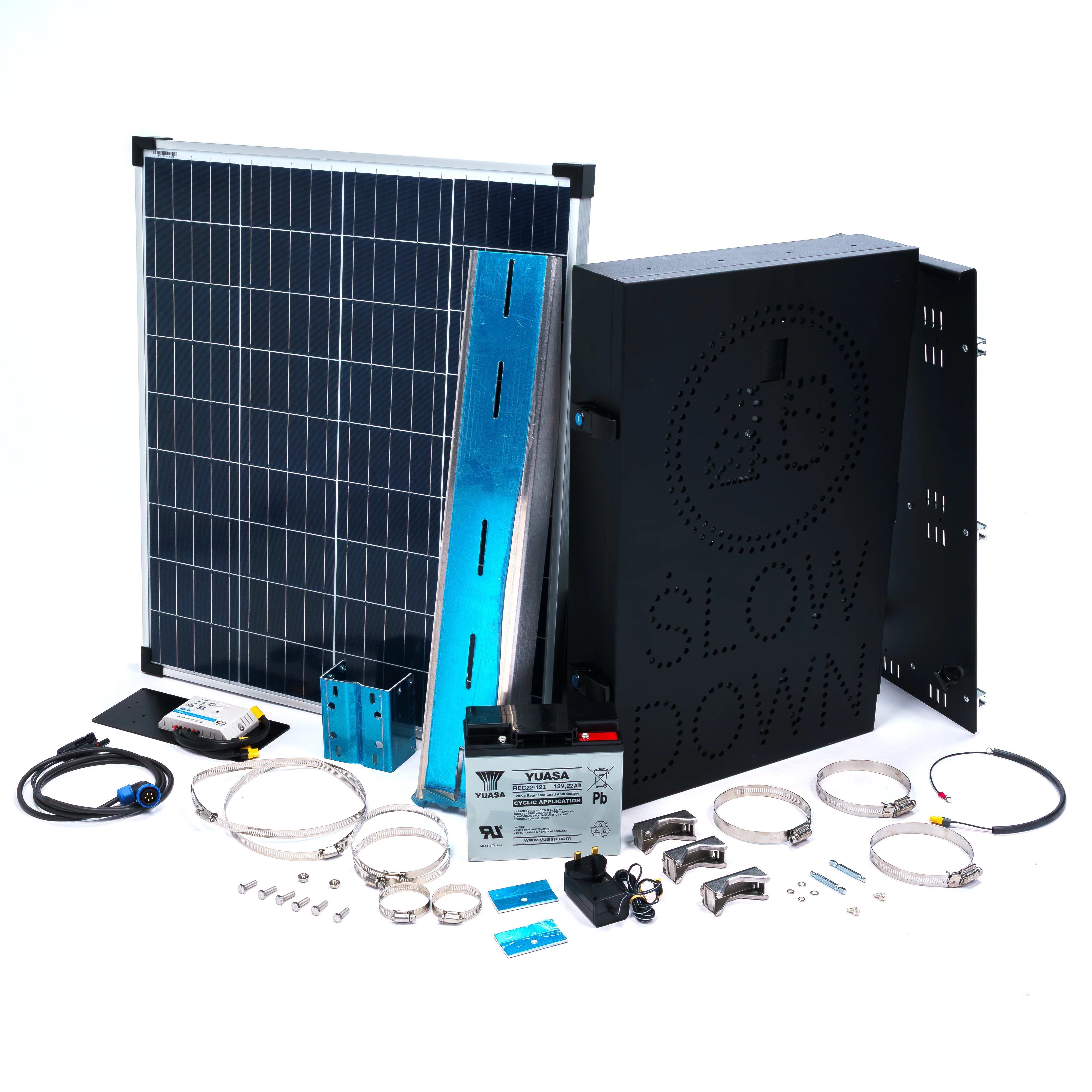 SpeedFinder Vehicle Activated Radar Sign | Speed Roundel + Slow Down - Image 3